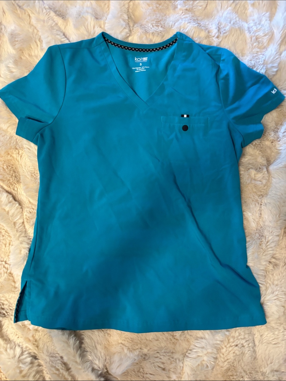 koi Teal V-Neck Scrub Top
